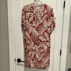 H&M Red and White Midi Dress